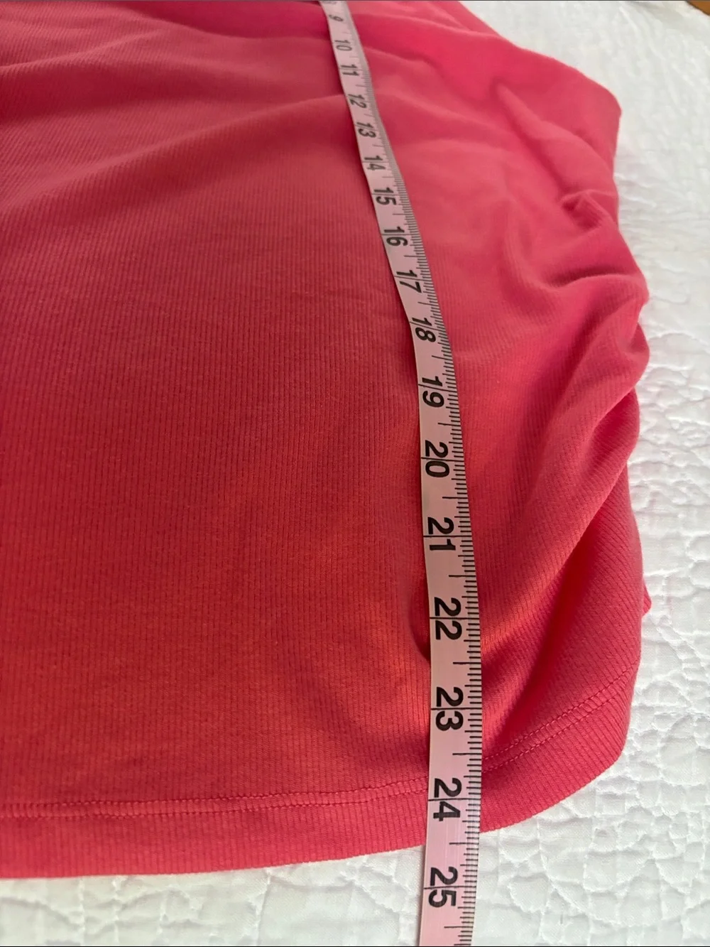 NWT Evereve Michael Stars size XL ‘Lilly Ruched Tank’ in Coral - Picture 7 of 10